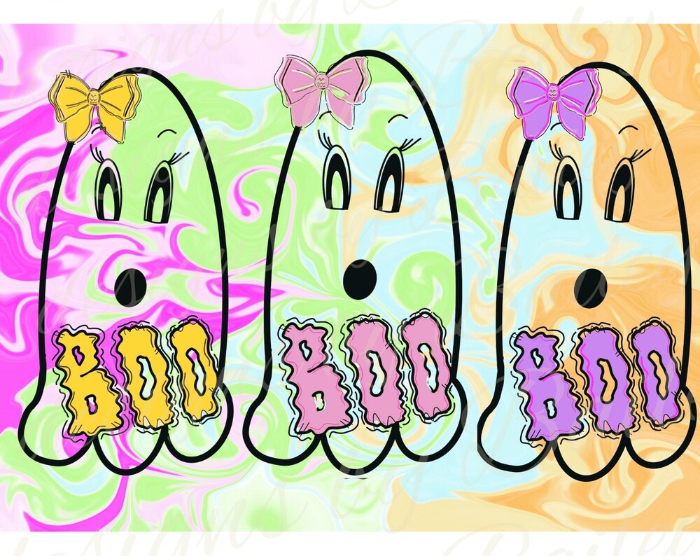 Ghosts with Cat Png, Cute Halloween Ghosts Png